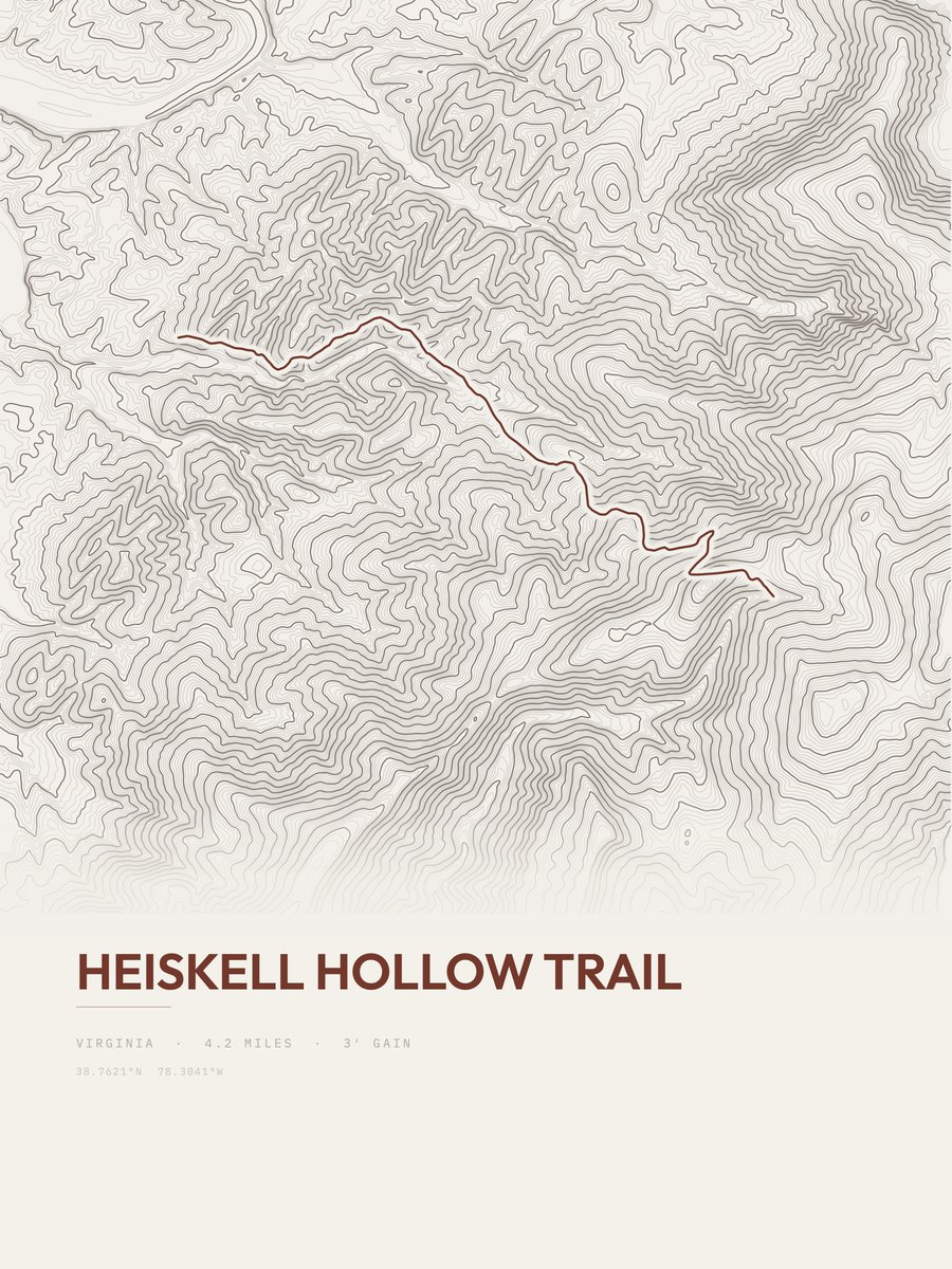 Heiskell Hollow Trail Topographic print