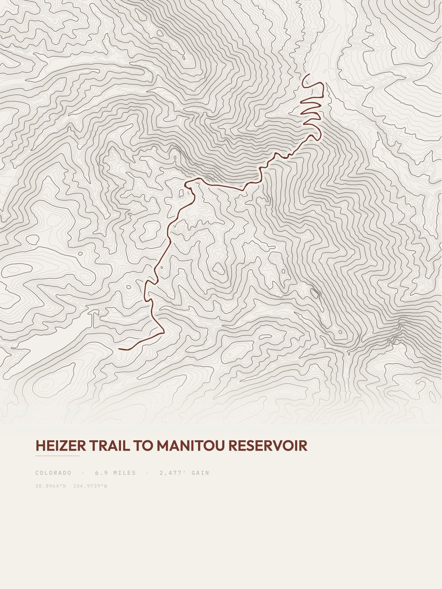Heizer Trail Topographic print