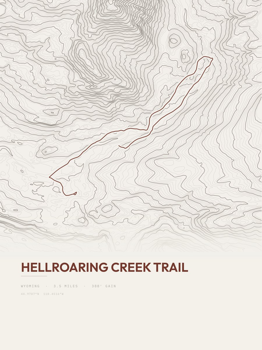 Hellroaring Creek Trail Topographic print