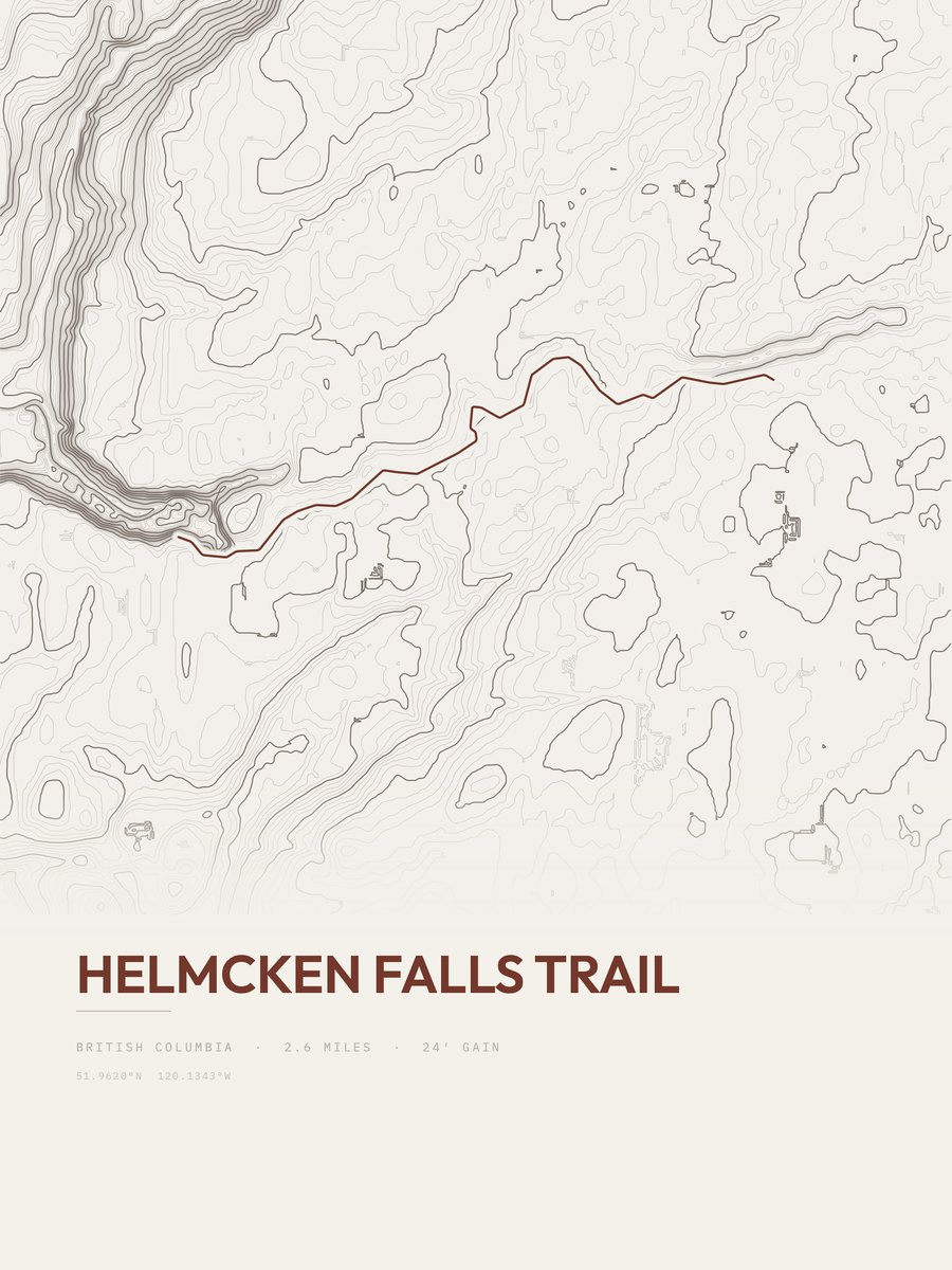 Helmcken Falls Trail Topographic print