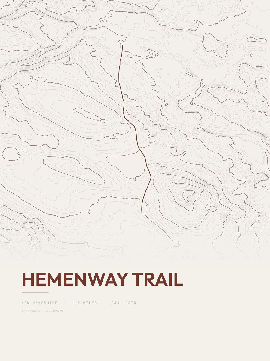 Hemenway Trail topographic trail print