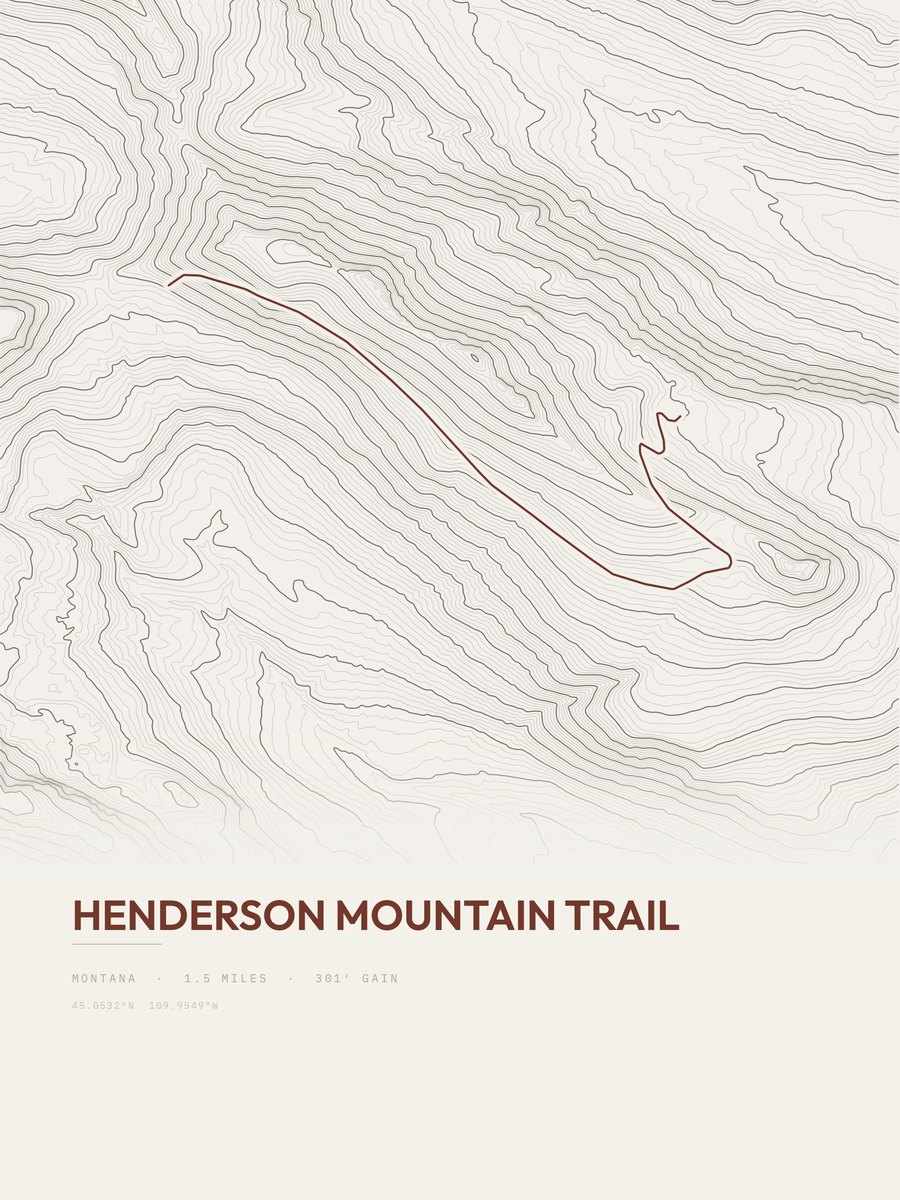 Henderson Mountain Trail Topographic print