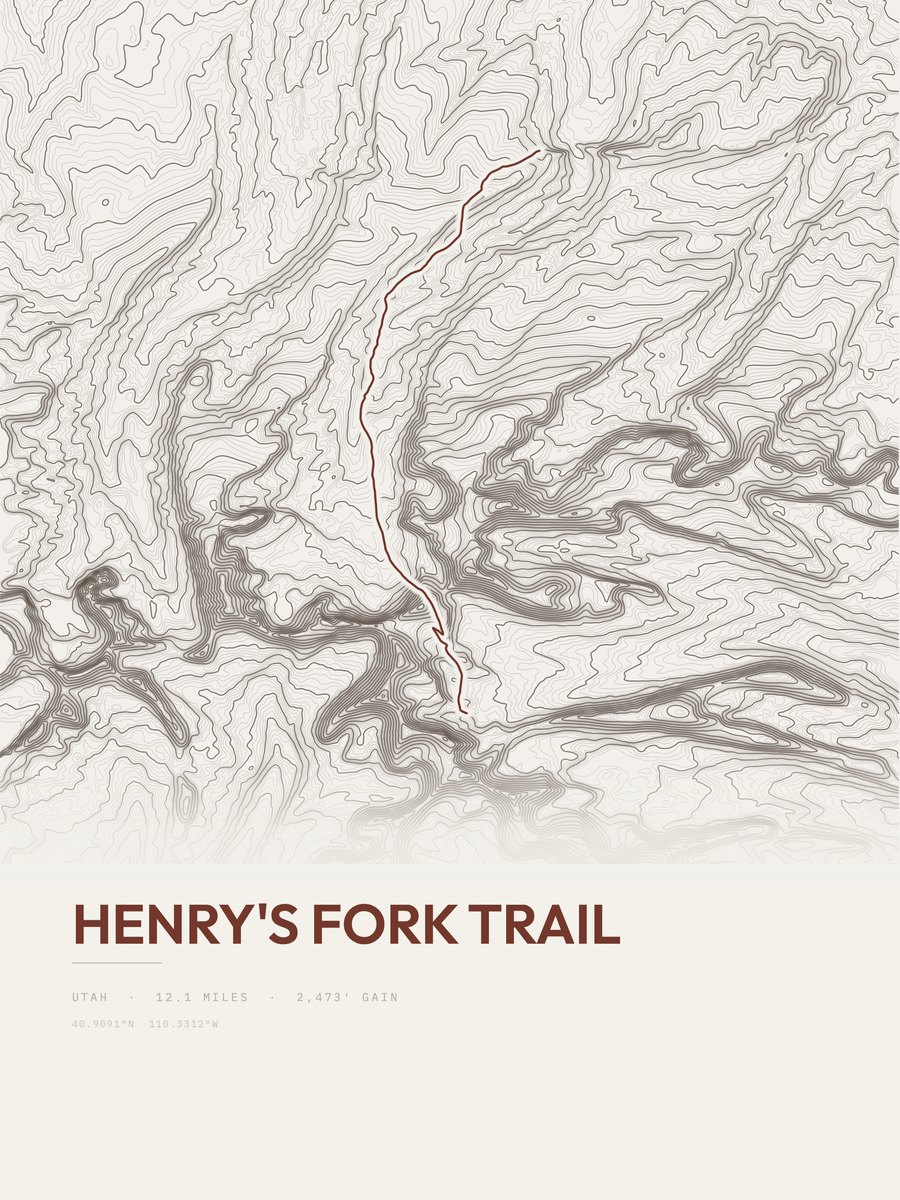 Henry's Fork Trail Topographic print