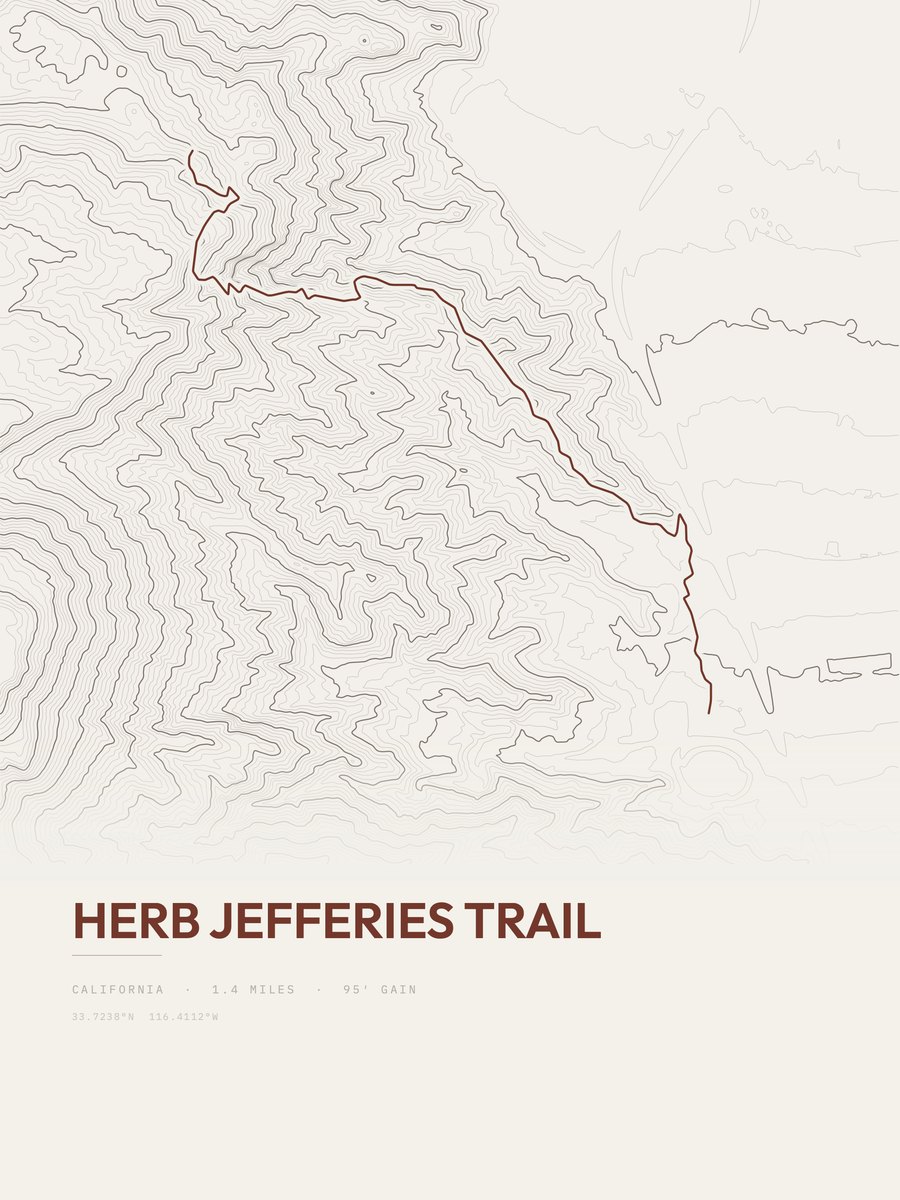 Herb Jefferies Trail Topographic print