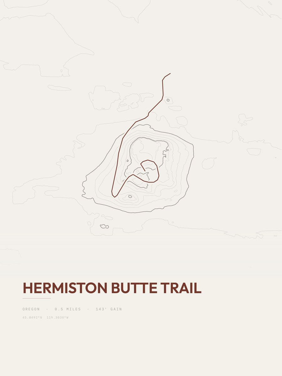 Hermiston Butte Trail Topographic print