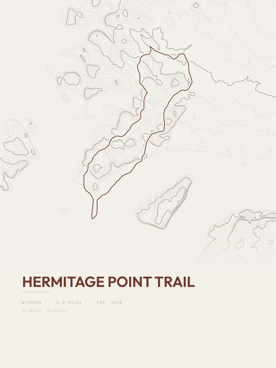 Hermitage Point Trail topographic trail print