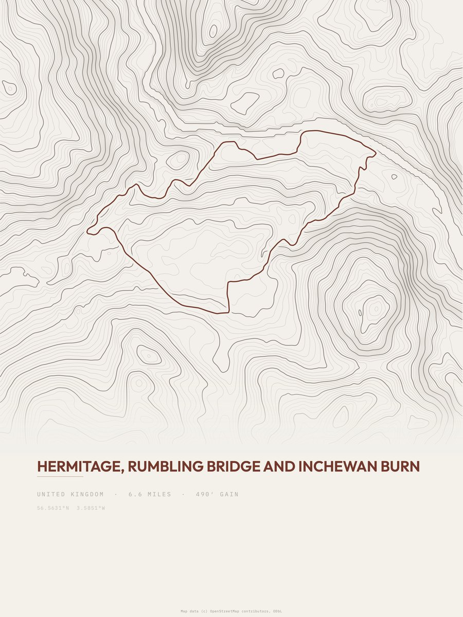 Hermitage topographic trail print