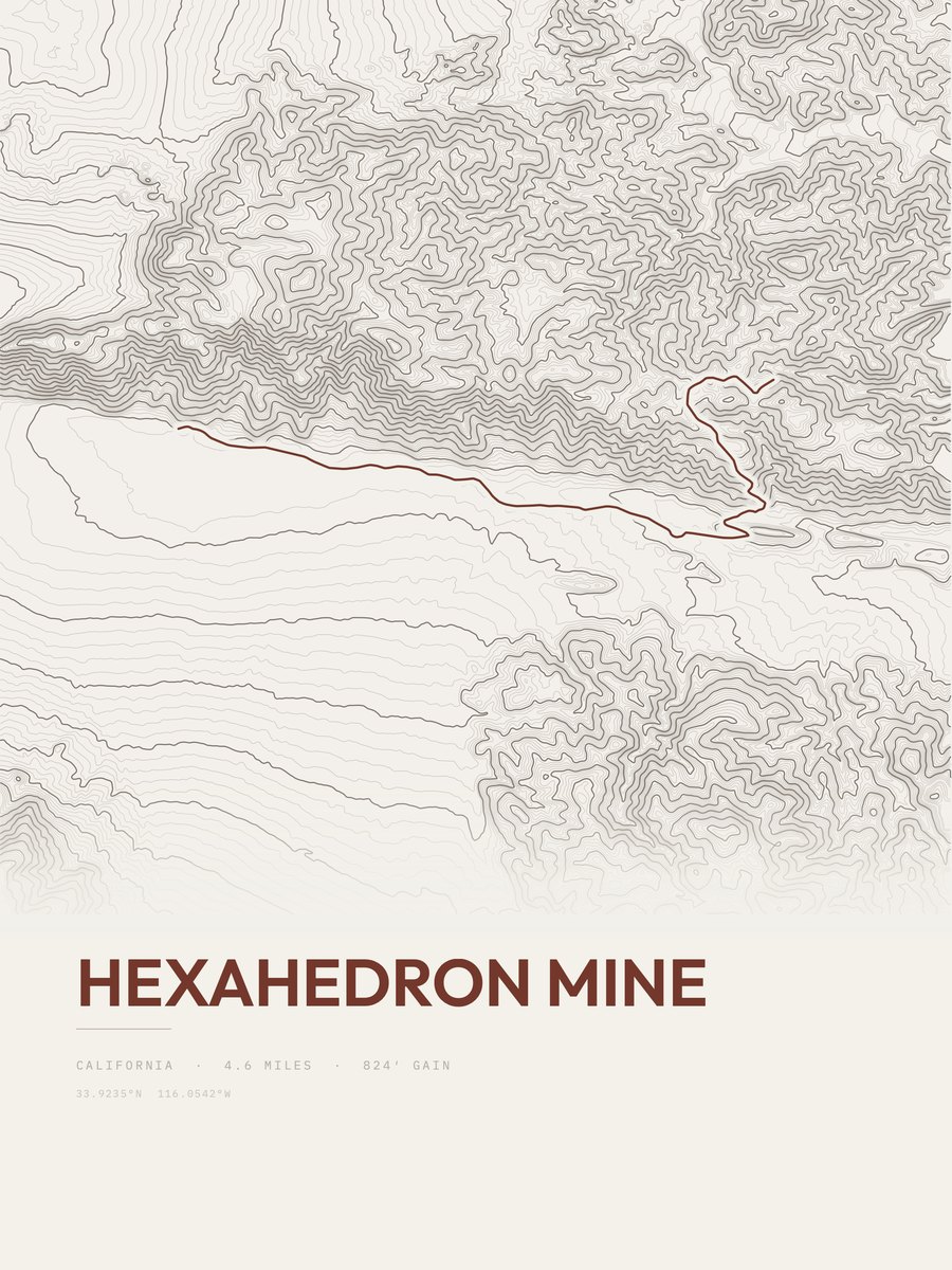Hexahedron Mine Topographic print