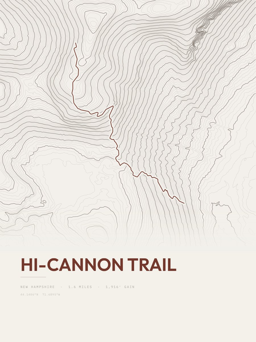Hi-Cannon Trail Topographic print
