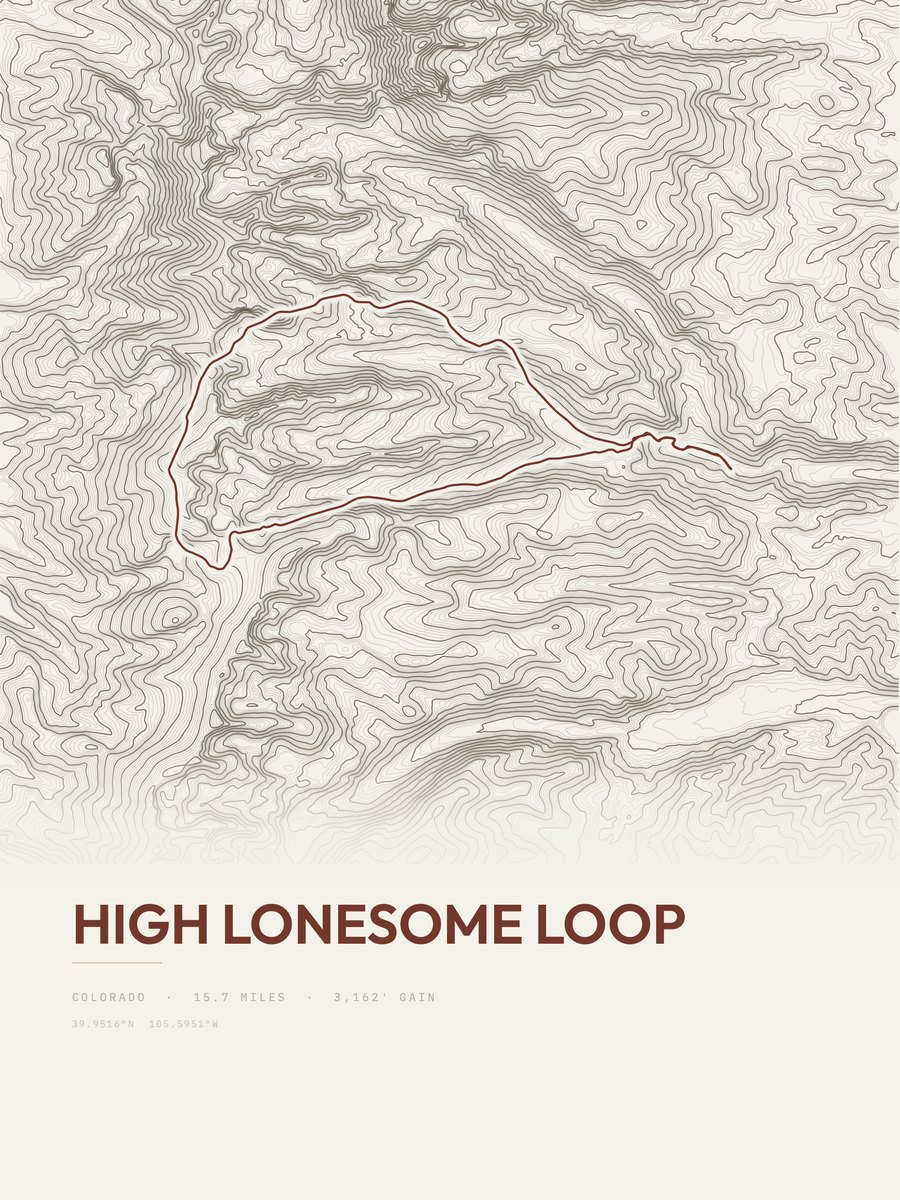 High Lonesome Loop Topographic print