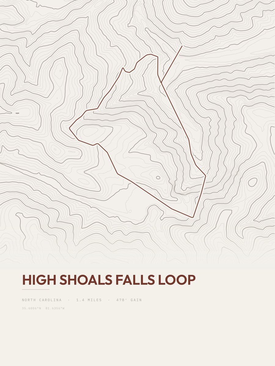 High Shoals Falls Loop Topographic print