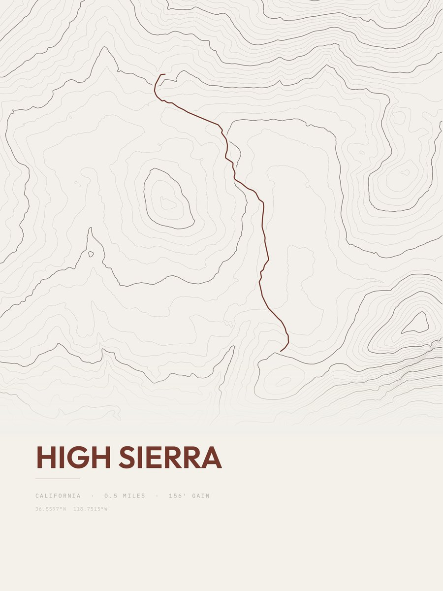 High Sierra Topographic print