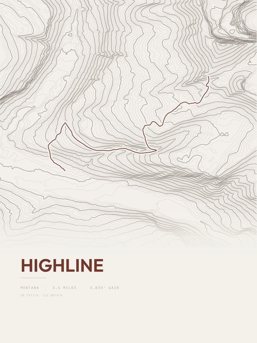 Highline Topographic print