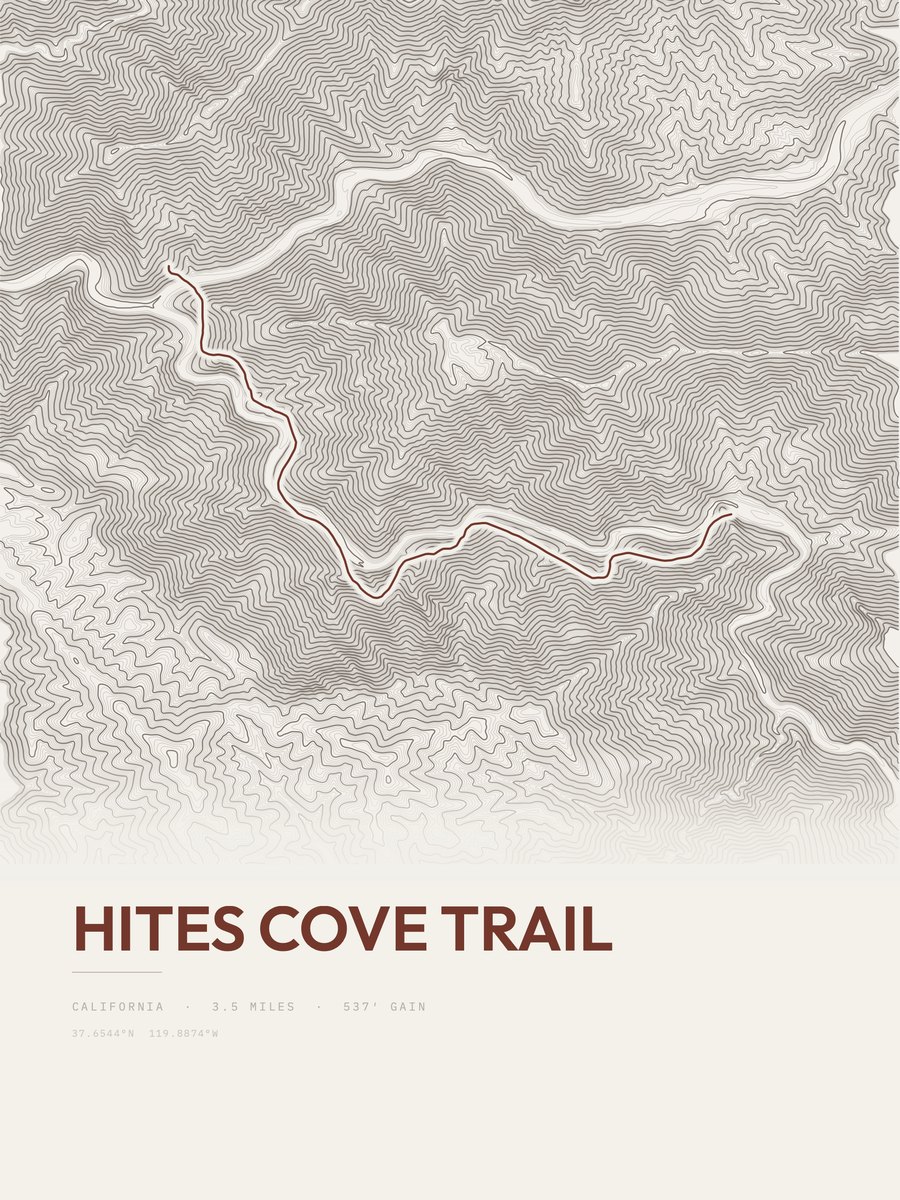 Hites Cove Trail Topographic print