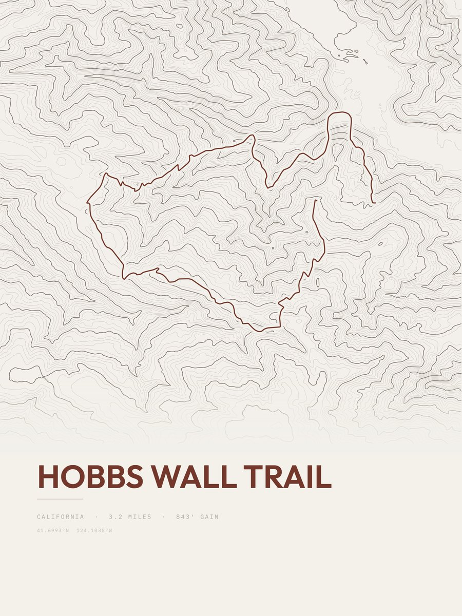 Hobbs Wall Trail topographic trail print