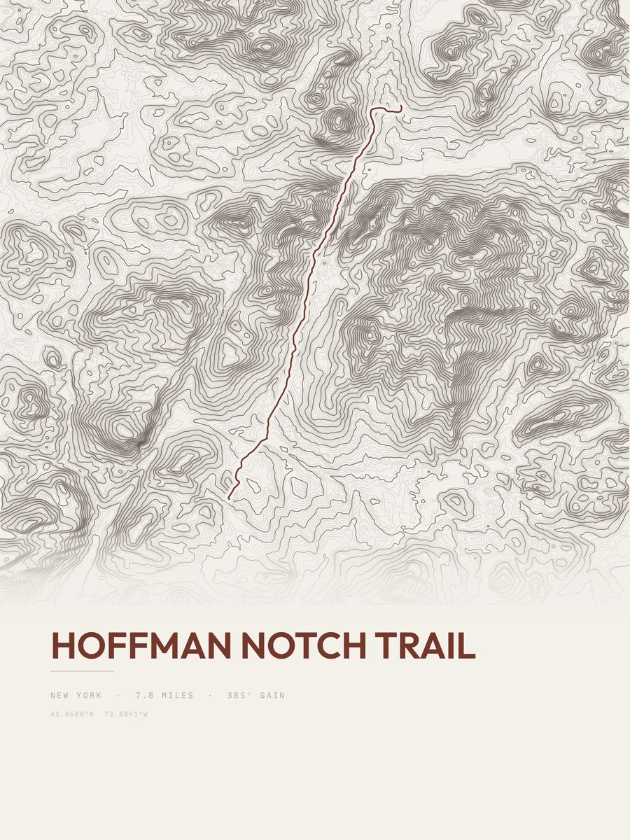 Hoffman Notch Trail Topographic print