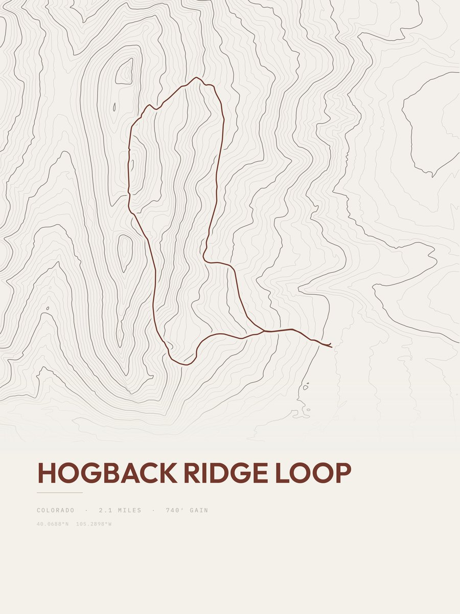 Hogback Ridge Loop Topographic print