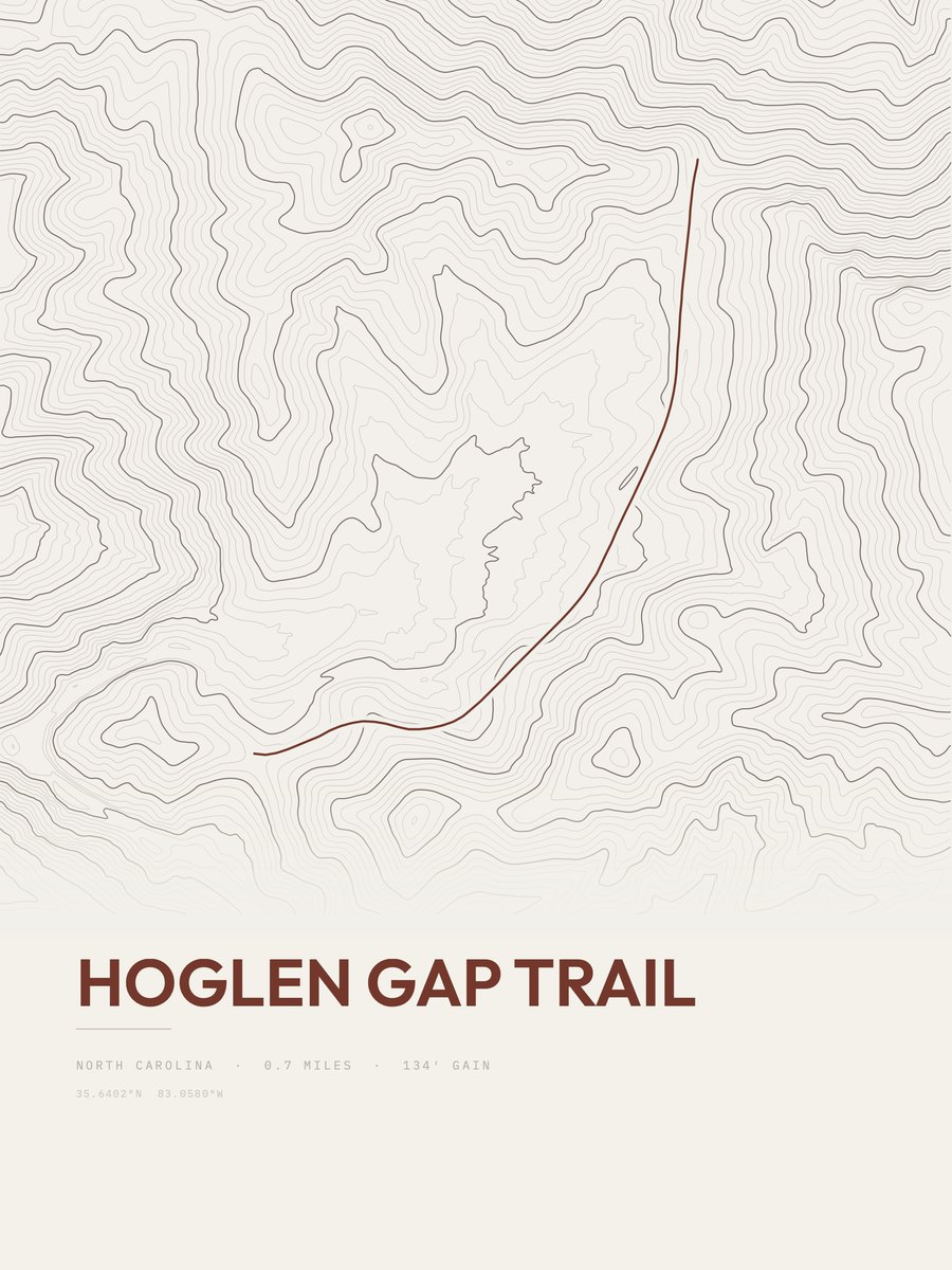 Hoglen Gap Trail Topographic print