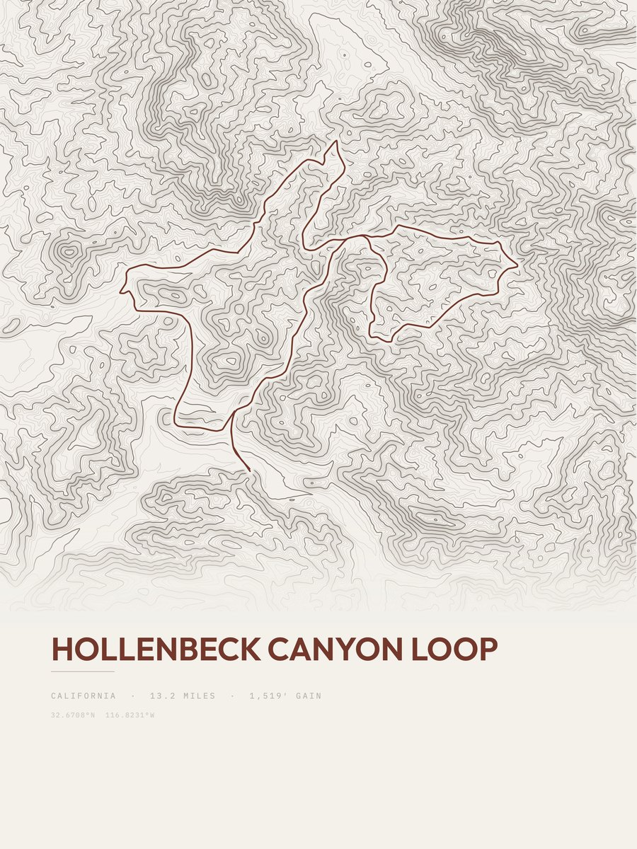 Hollenbeck Canyon Loop Topographic print