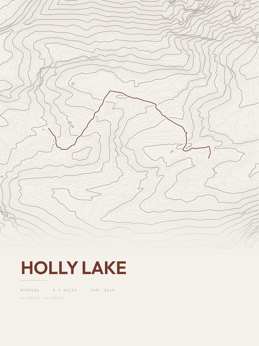 Holly Lake Topographic print