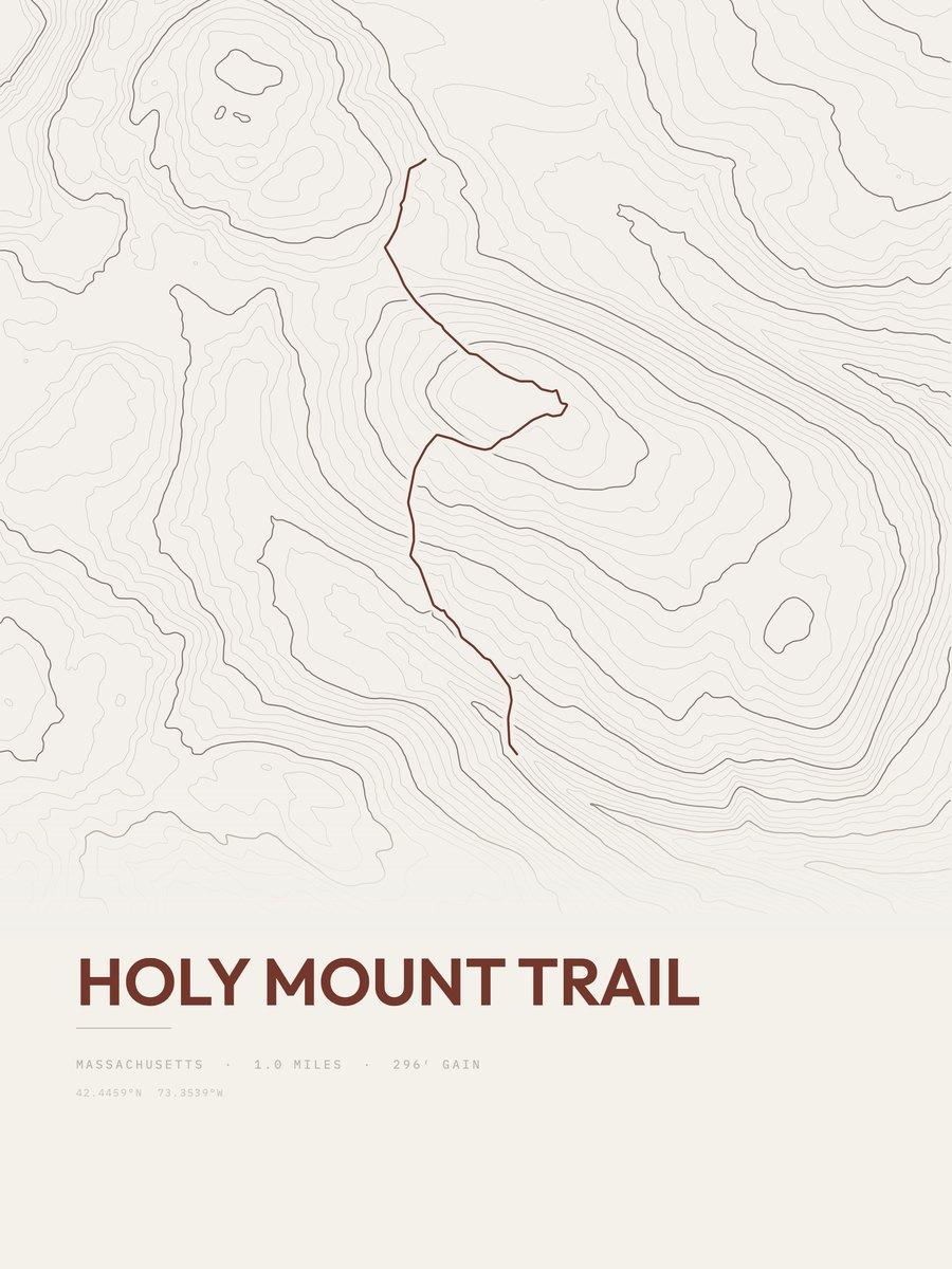 Holy Mount Trail topographic trail print
