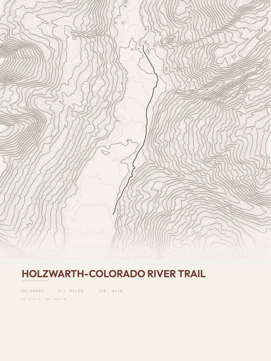 Holzwarth-Colorado River Trail topographic trail print