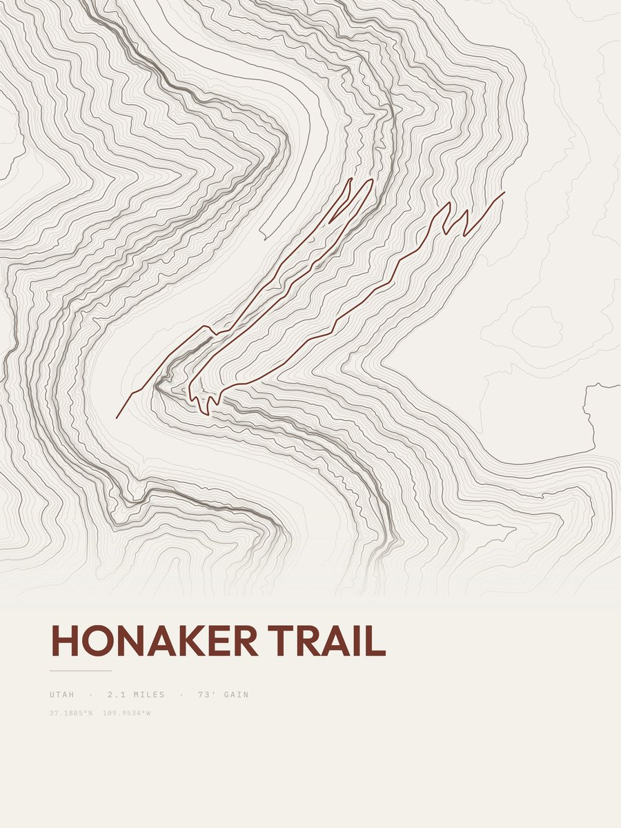 Honaker Trail Topographic print