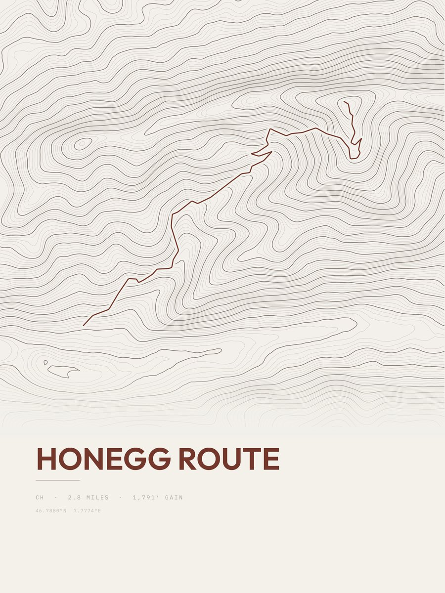 Honegg Route Topographic print