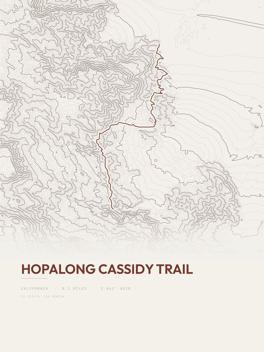 Hopalong Cassidy Trail Topographic print