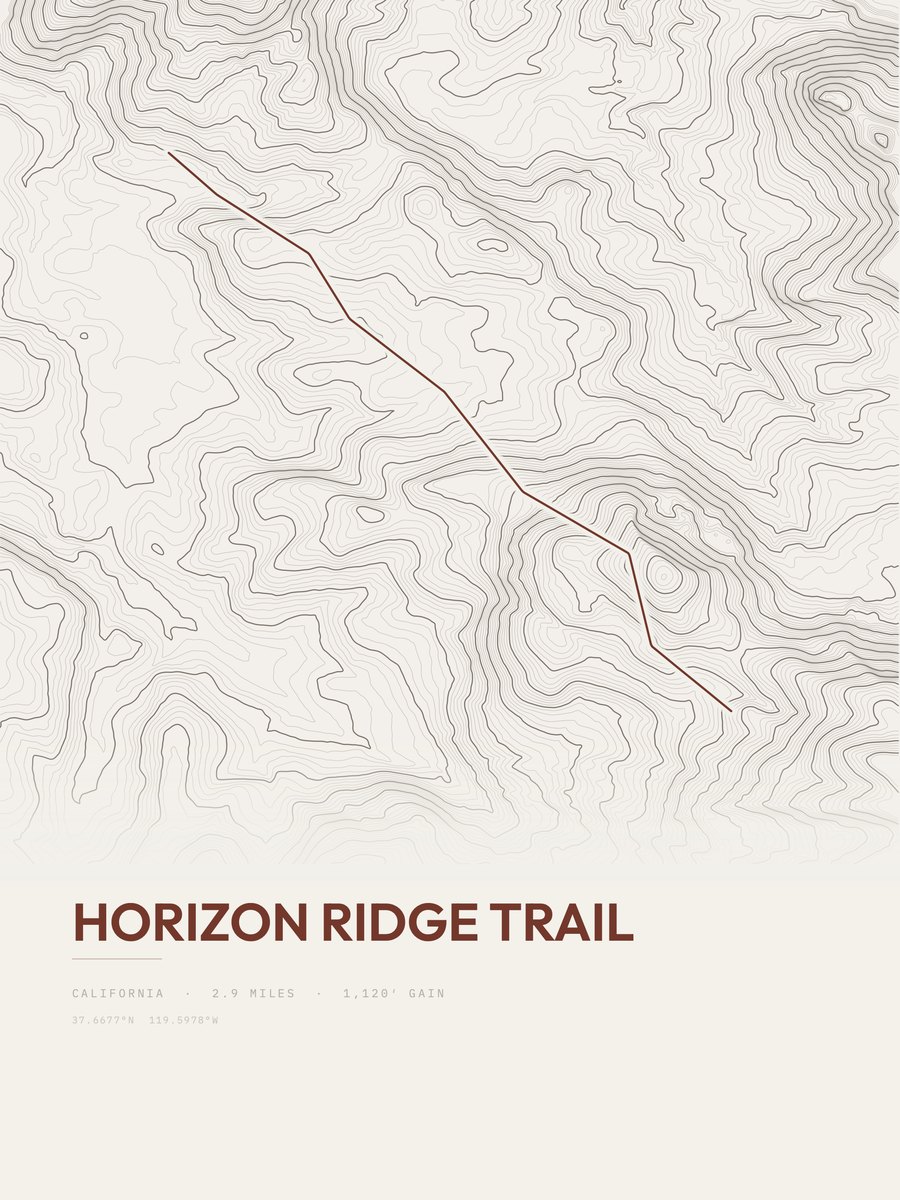 Horizon Ridge Trail Topographic print