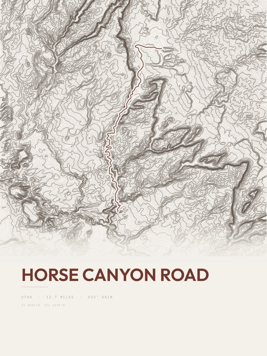 Horse Canyon Road Topographic print