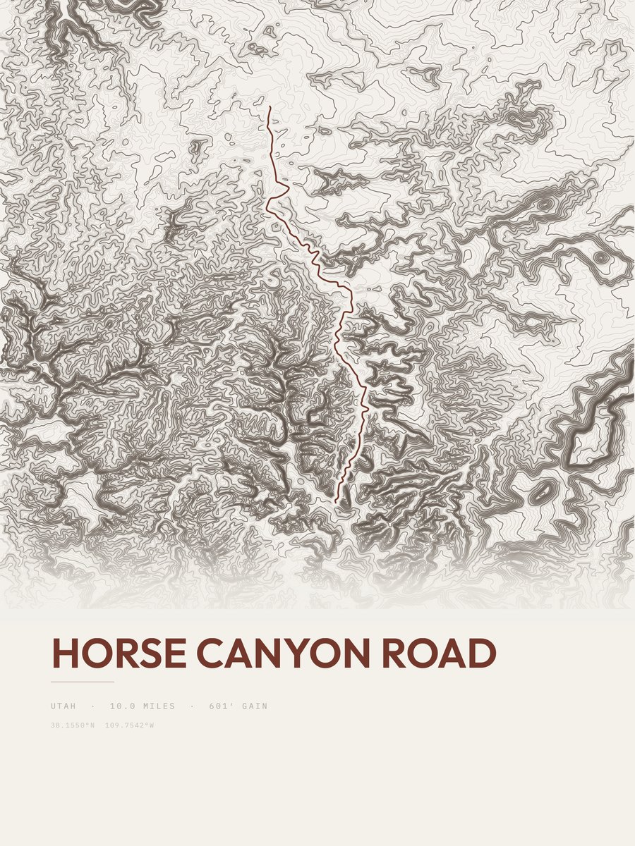 Horse Canyon Road Topographic print