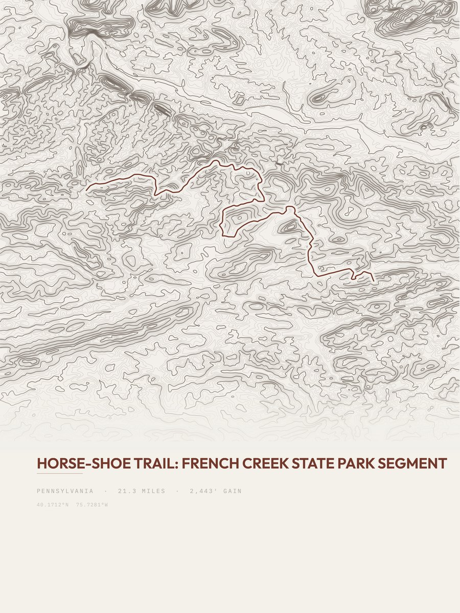 Horse-Shoe Trail topographic trail print
