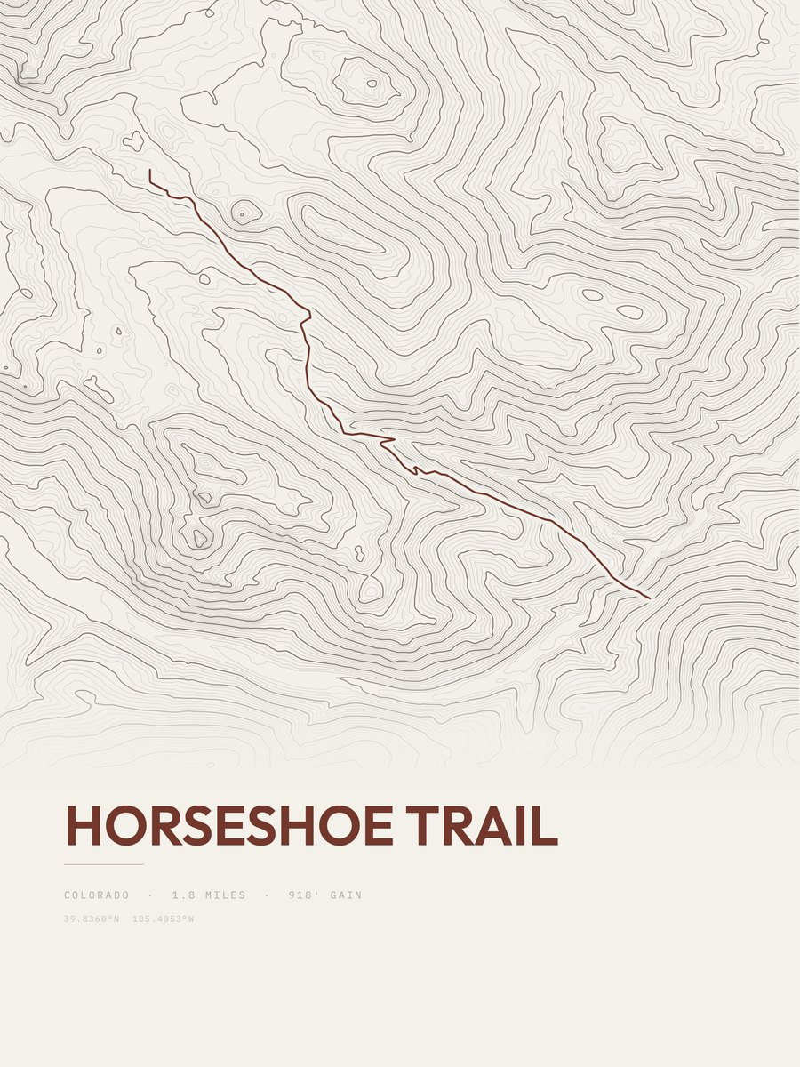 Horseshoe Trail topographic trail print