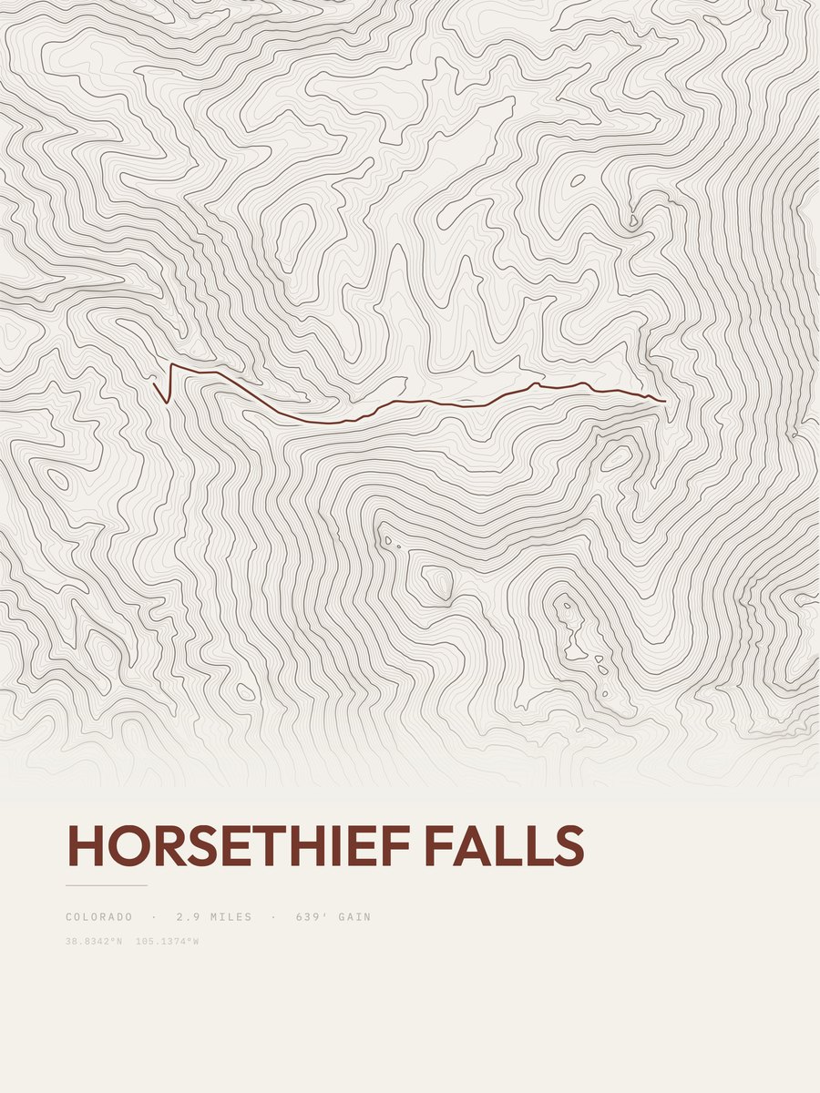 Horsethief Falls Topographic print