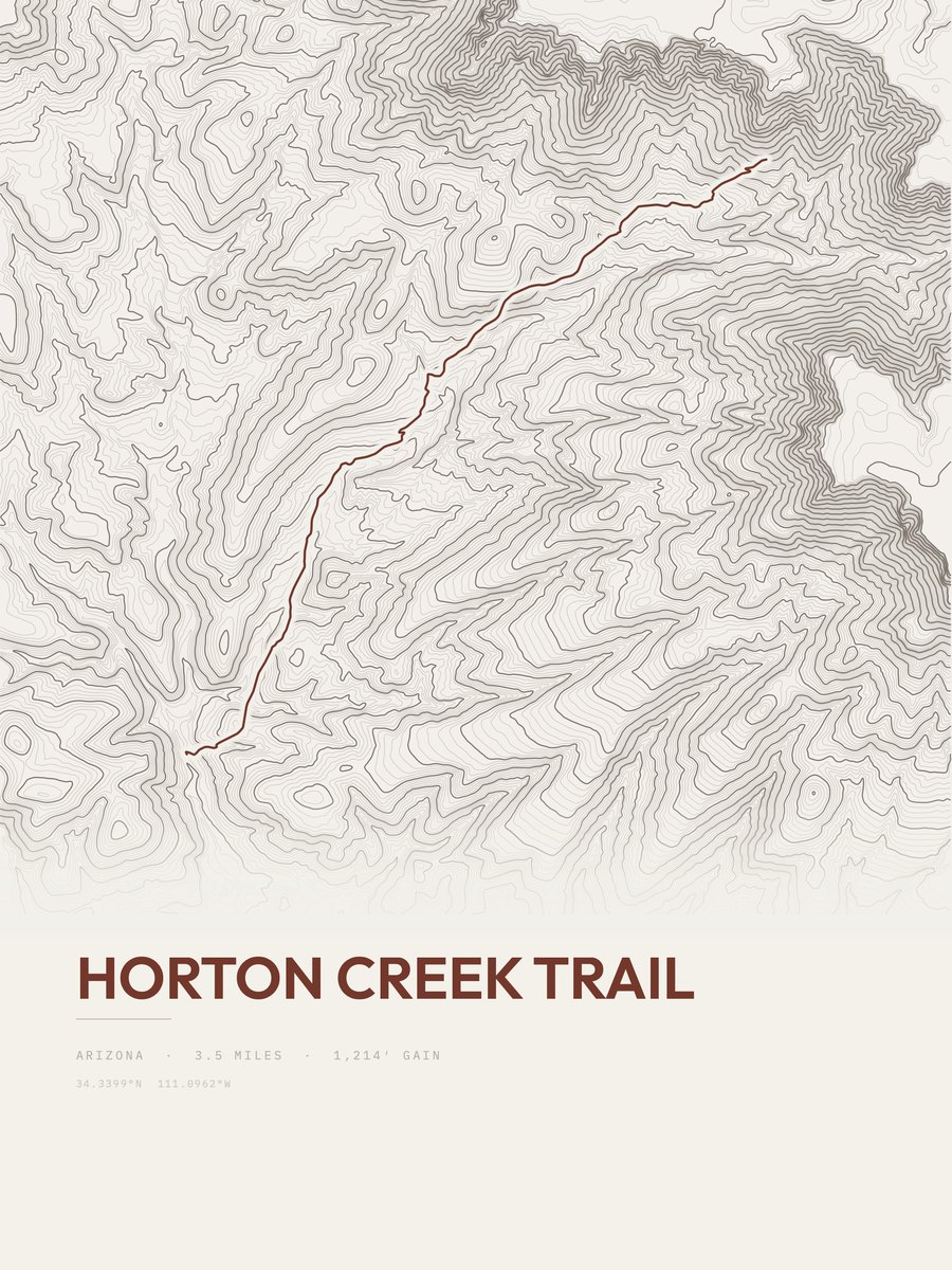 Horton Creek Trail Topographic print