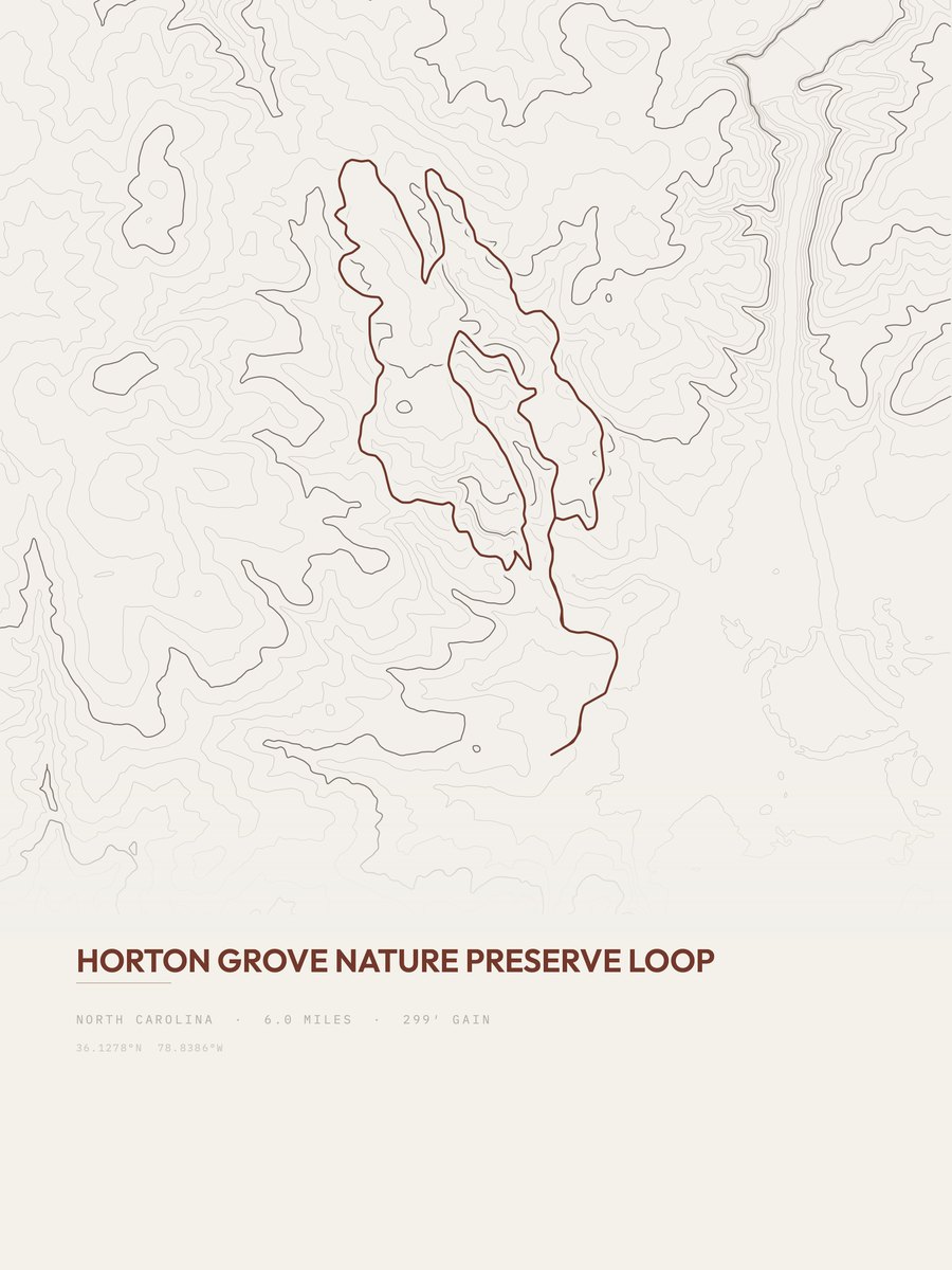 Horton Grove Nature Preserve Topographic print