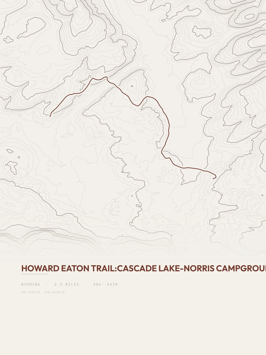 Howard Eaton Trail topographic trail print