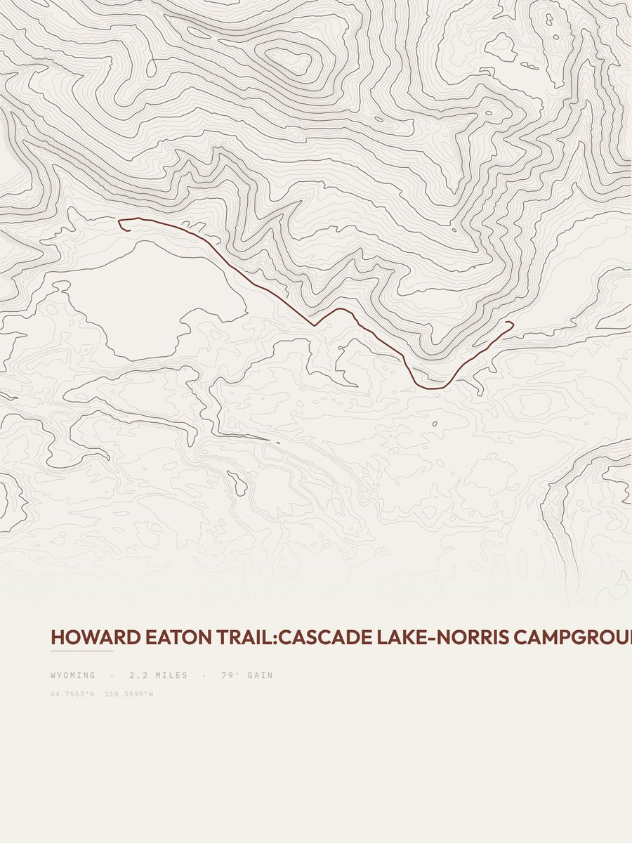 Howard Eaton Trail topographic trail print