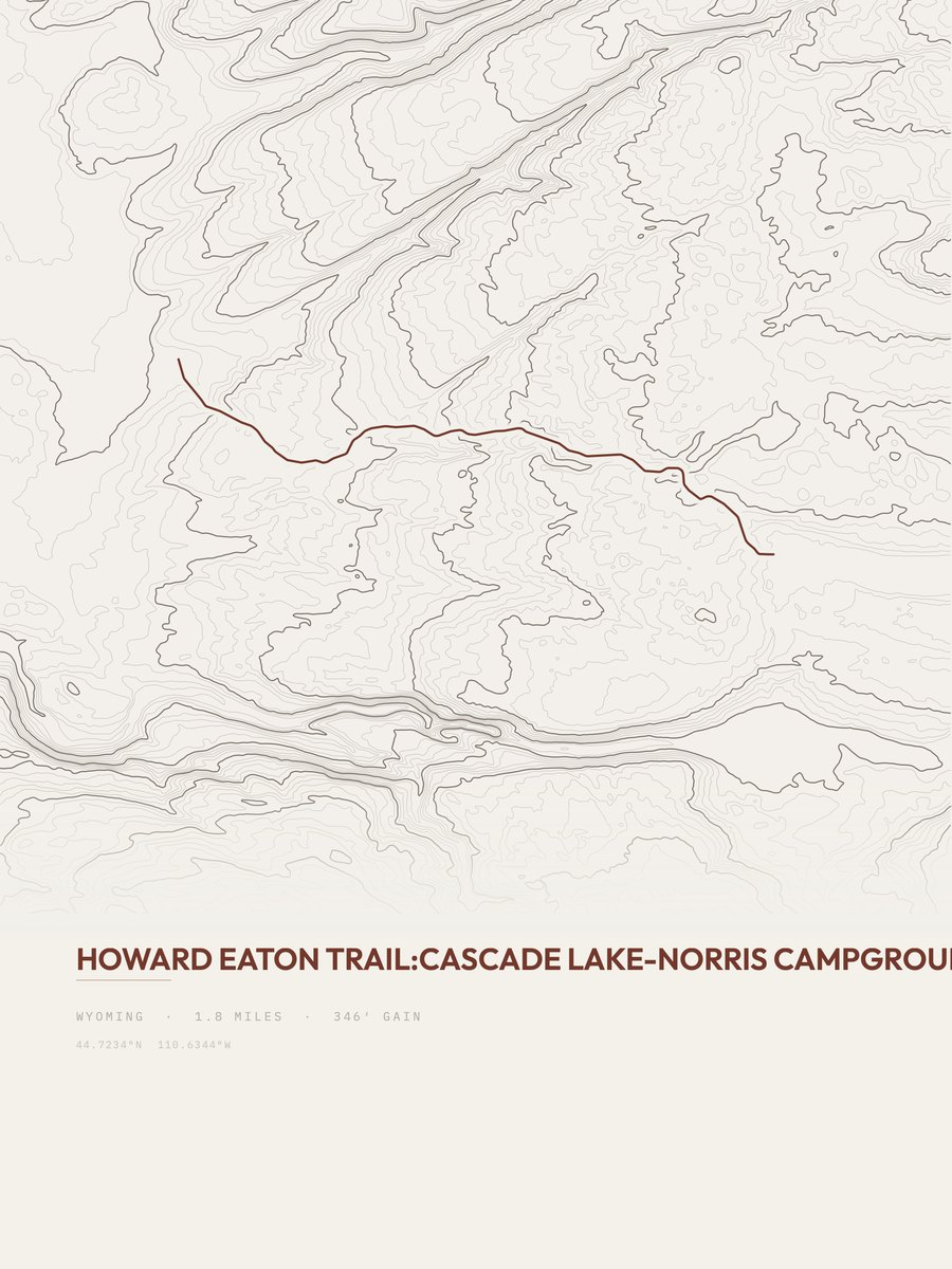 Howard Eaton Trail topographic trail print