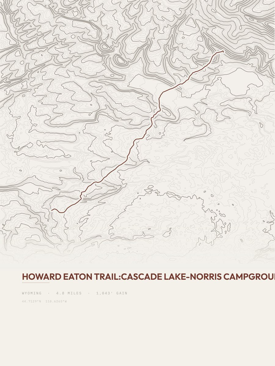 Howard Eaton Trail topographic trail print