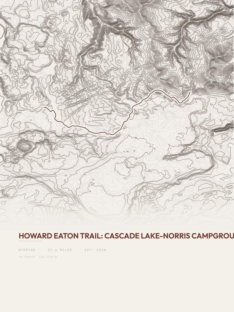 Howard Eaton Trail topographic trail print