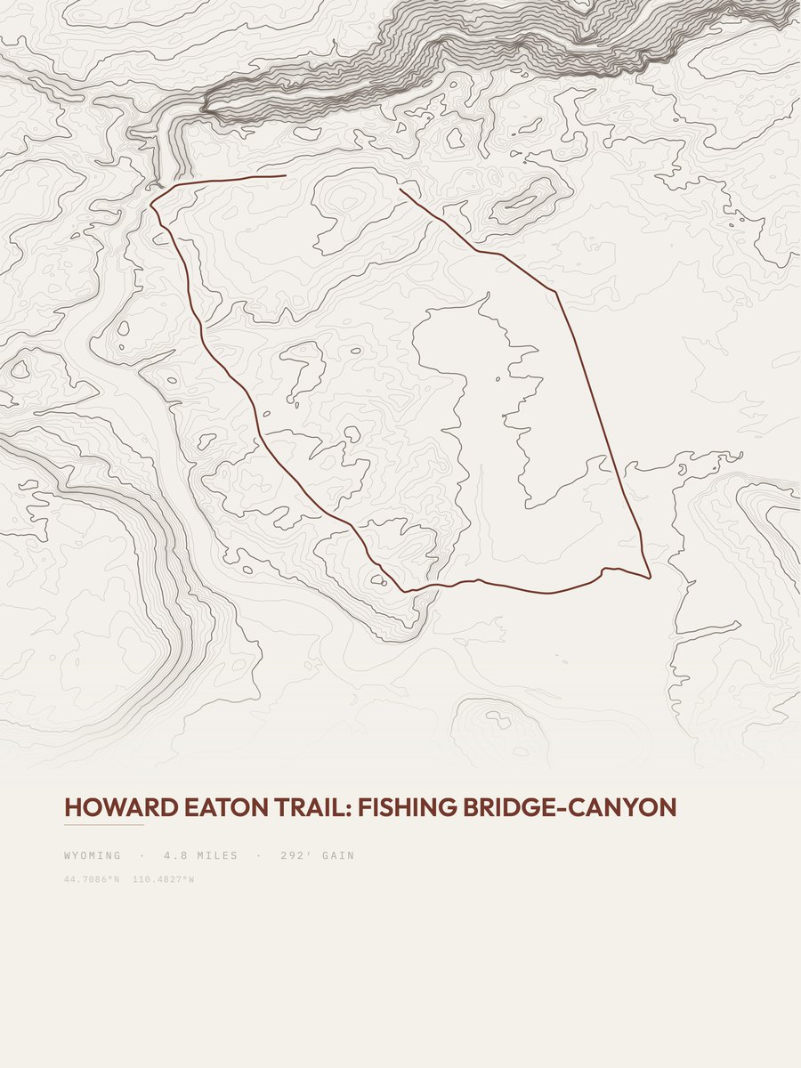 Howard Eaton Trail topographic trail print