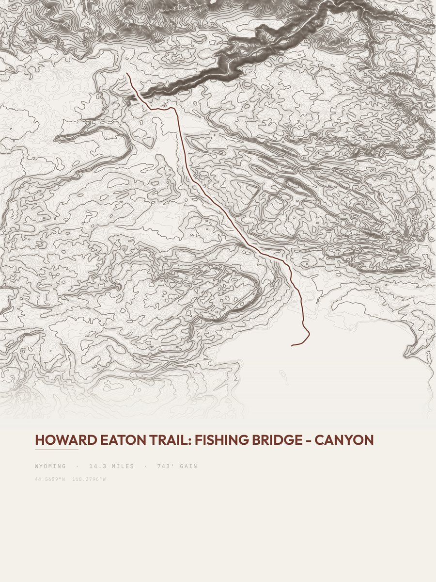Howard Eaton Trail topographic trail print