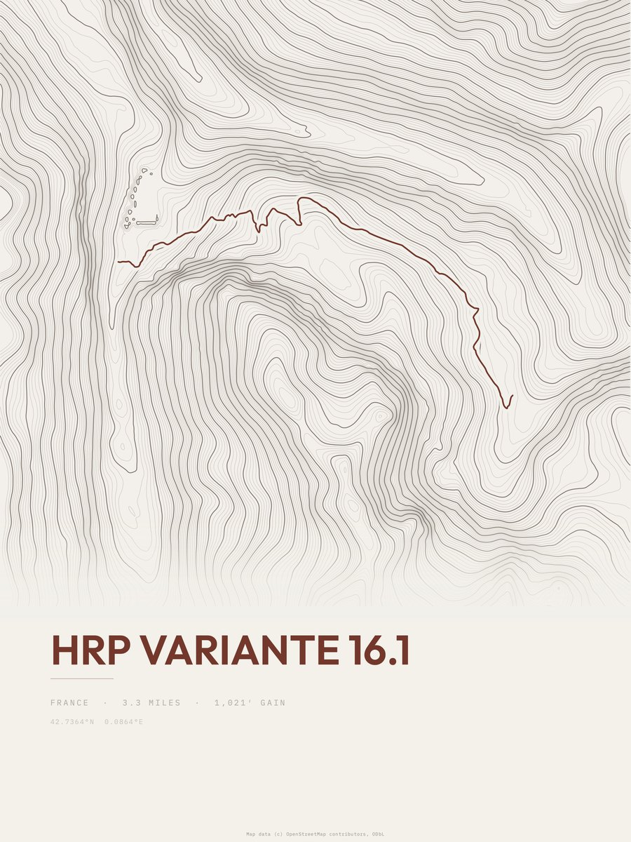 HRP Variante 16.1 Topographic print
