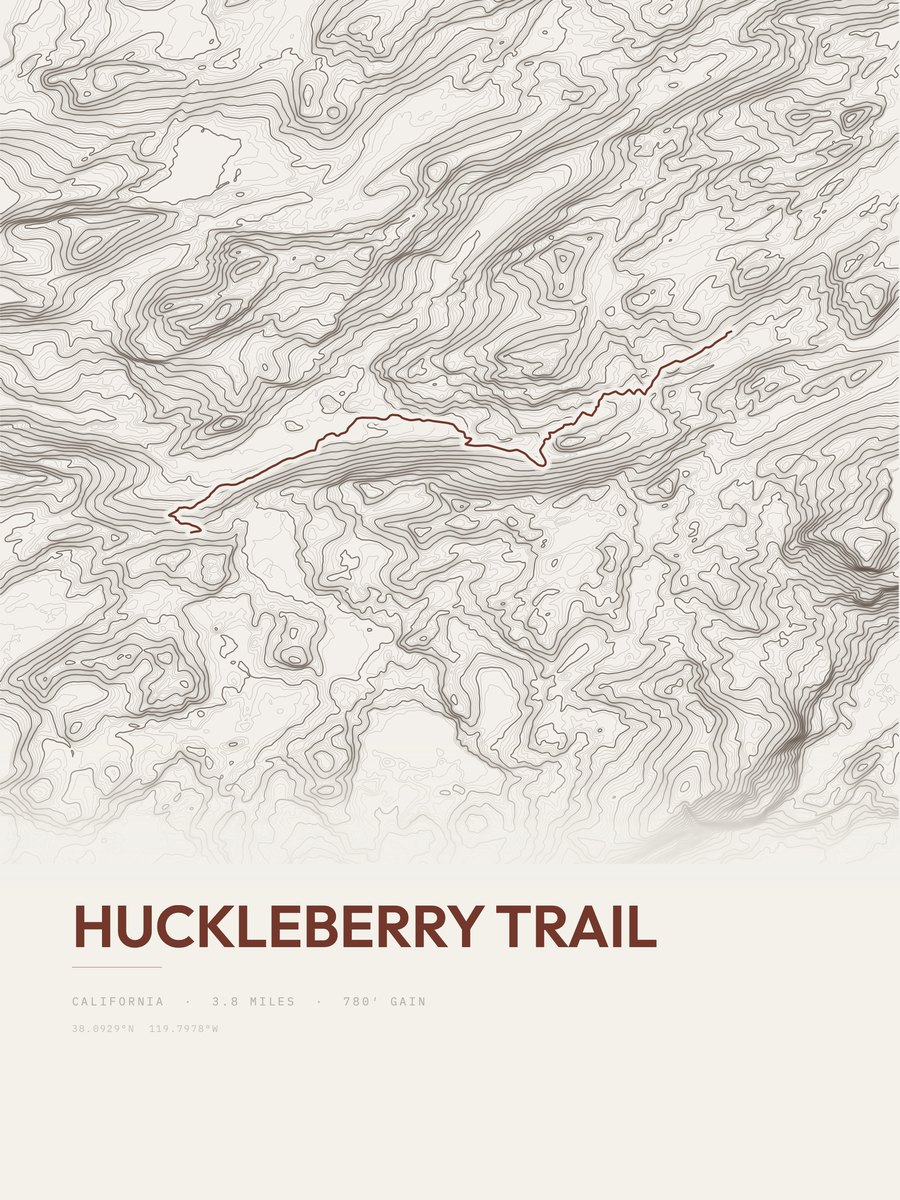 Huckleberry Trail Topographic print