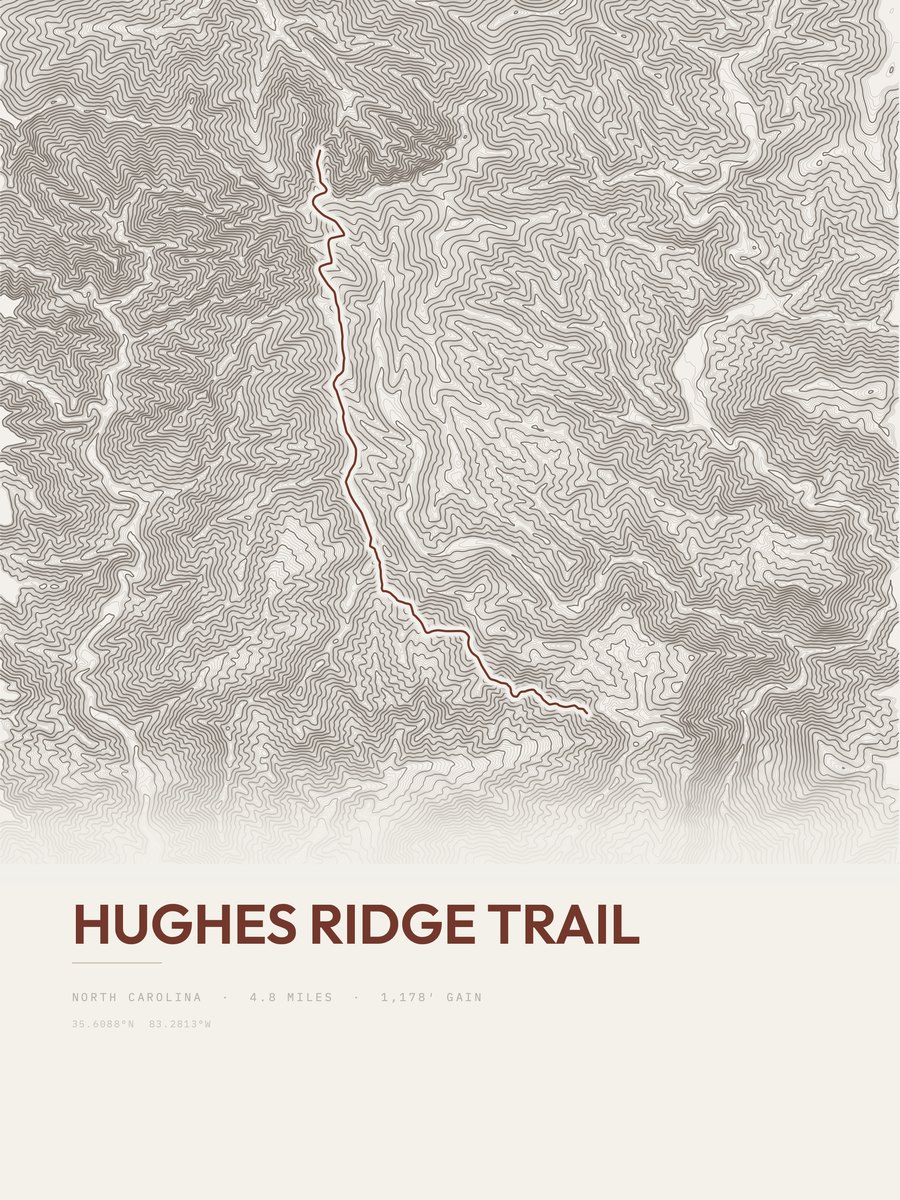 Hughes Ridge Trail Topographic print