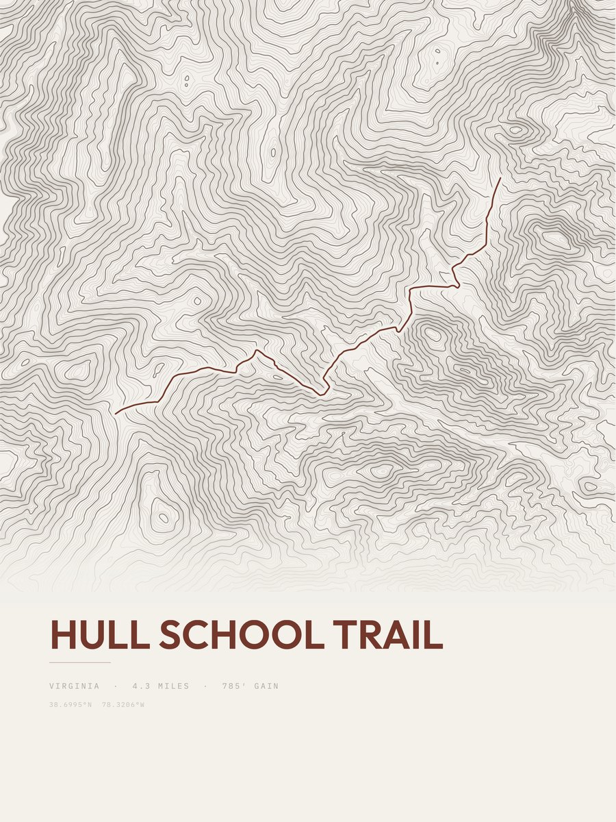 Hull School Trail Topographic print