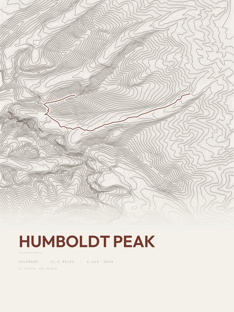 Humboldt Peak Topographic print