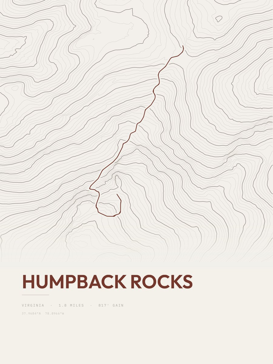 Humpback Rocks Topographic print